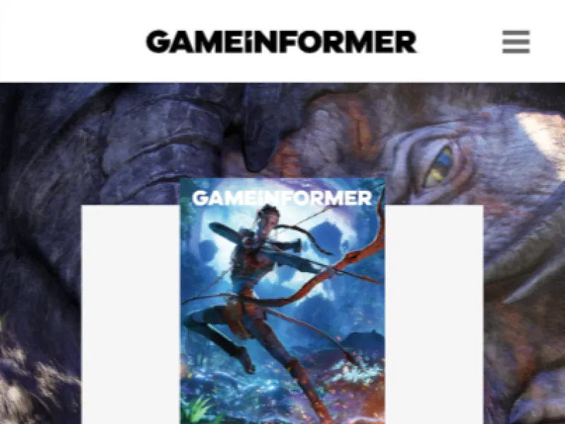 Mobile screenshot of the Game Informer Magazine landing page