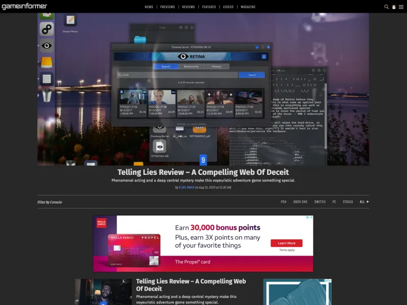 Screen shot of a landing page in dark mode.