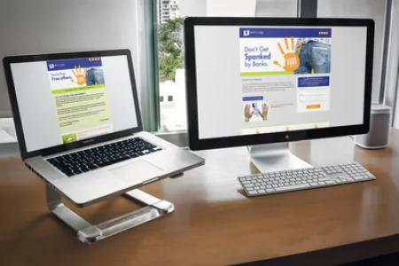 Screenshot of two computers showing the Unity One marketing webpage.